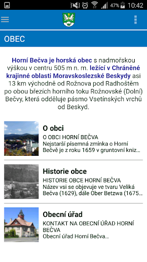 Obec Horní Bečva Screenshot 1