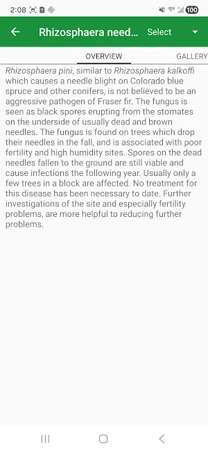 MyIPM for Southern Fraser Fir Screenshot 2