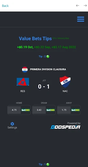 Value Bet Tips Screenshot 2