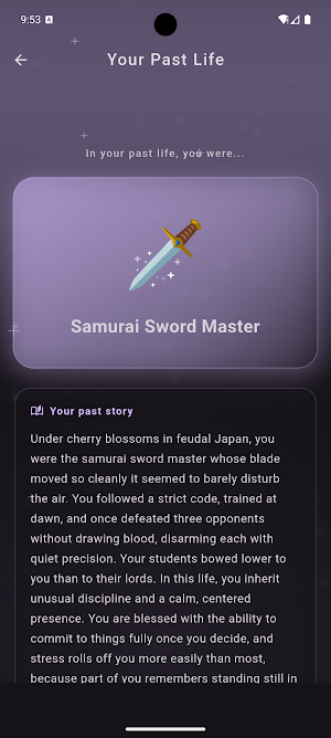 Past Life Job Test Screenshot 1