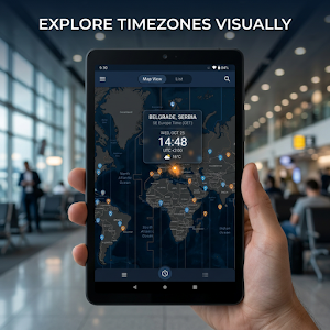 World Clock & Timezone Map Screenshot 0