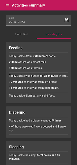 Baby Journal, Activity Tracker Screenshot 2