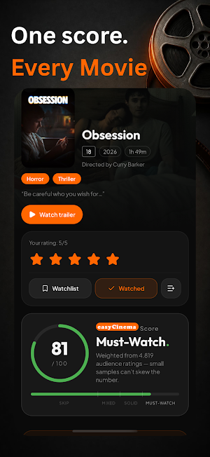 Movie List Tracker: easyCinema Screenshot 1