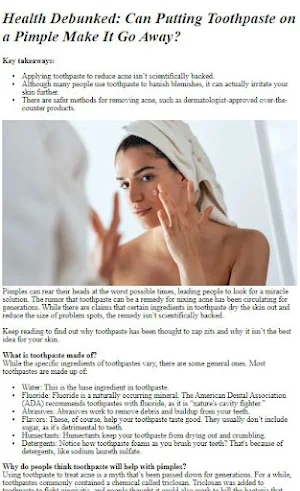 Toothpaste For Pimples Tips Screenshot 1