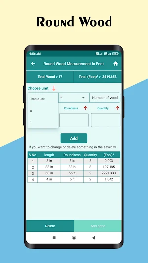 Wood Calculator Screenshot 1
