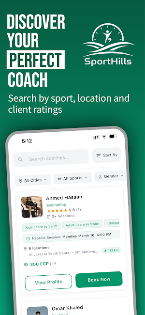 SportHills: Find Your Coach Screenshot 1