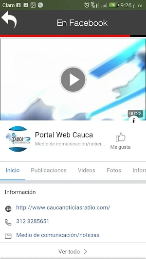 Cauca Noticias Radio // Screenshot 2
