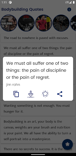 Bodybuilding Quotes and Saying Screenshot 1
