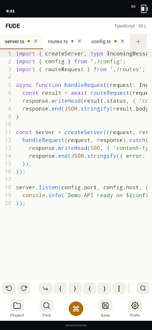 FUDE — Code Editor Screenshot 2