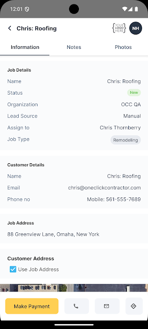 One Click Contractor Screenshot 2