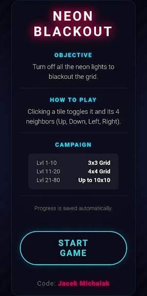 Neon Blackout: Offline Puzzle Screenshot 0