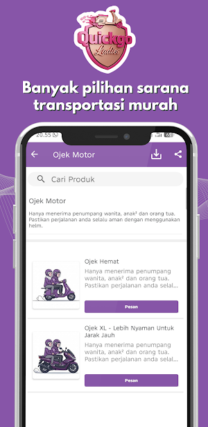Quickgo Ladies - Ojek & Food Screenshot 1
