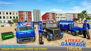 Police Garbage Truck Game 3D Screenshot 0