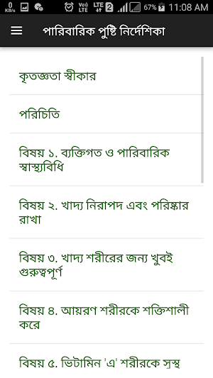 Nutrition Bengali HealthPhone Screenshot 1