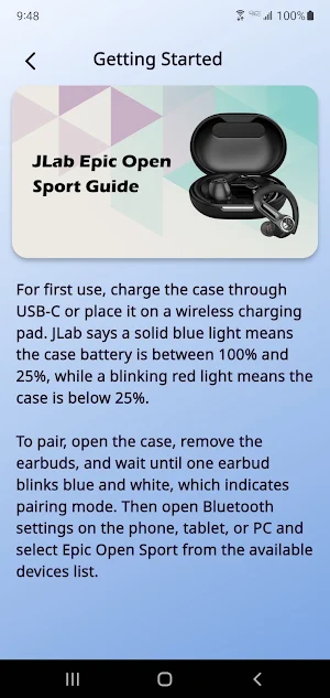 JLab Epic Open Sport Guide Screenshot 3