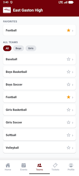 East Gaston High Athletics Screenshot 3