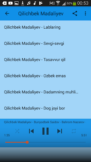 Qilichbek Madaliyev Qo'shiqlari - internetsiz Screenshot 2