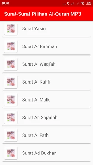 Surat Pilihan Quran + Terjemah Screenshot 1