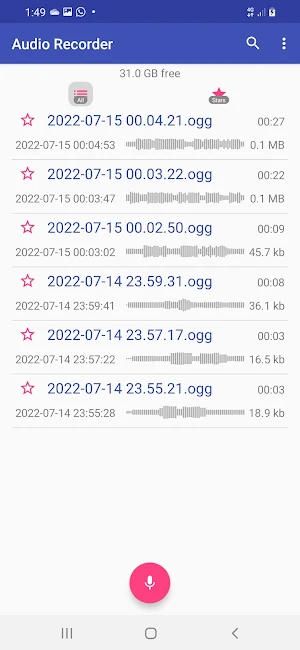 Audio Recording Screenshot 1