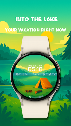 Summer Lake Camp -Watch Face Screenshot 0