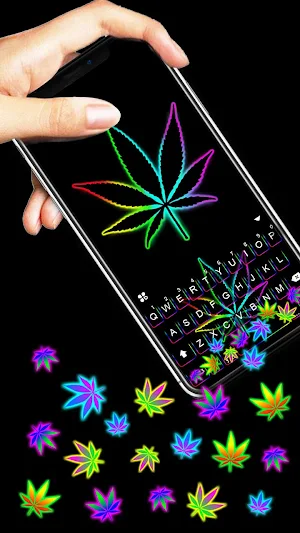 Rasta Weed Gravity Keyboard Background Screenshot 1
