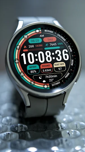 Flat Numbers Widget ZKin Watch Screenshot 3