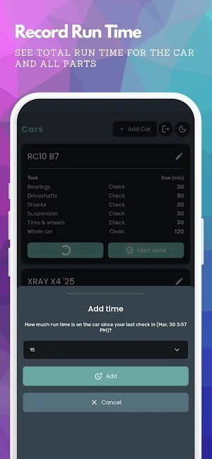 RC Maintenance Timer Screenshot 3