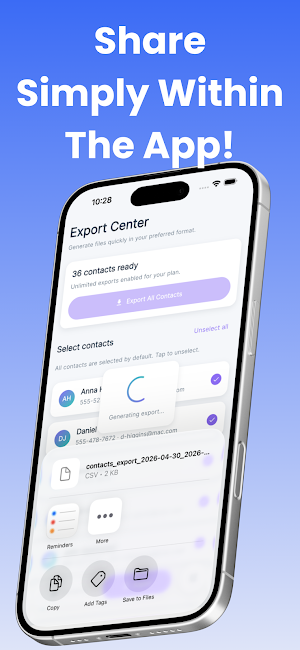 Contact Export & Backup to CSV Screenshot 2