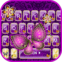 Purple Butterflies Keyboard Theme