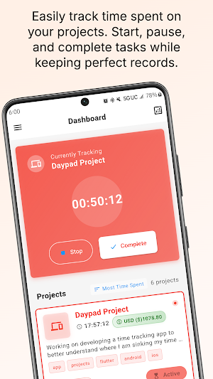 Daypad - Simple Time Tracker Screenshot 1