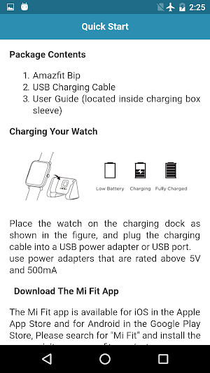 User guide for Amazfit Bip Screenshot 1