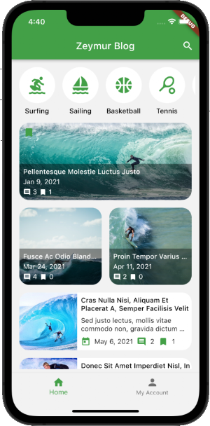 Zeymur Blog Template Flutter Screenshot 0