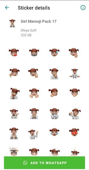 Girl Memoji for WA Screenshot 2