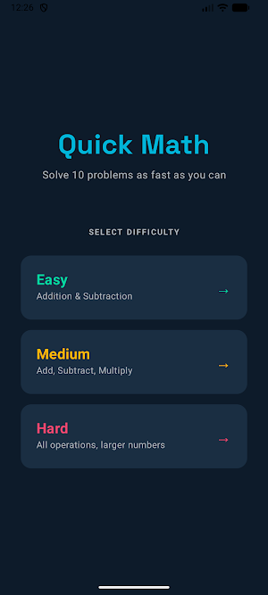 Quick Math Challenge Screenshot 0