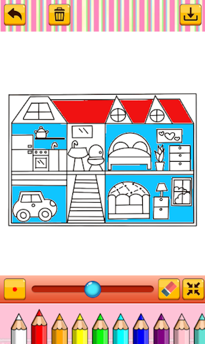 Coloring Beautiful Doll House Screenshot 1