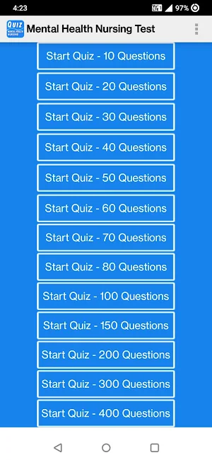 Mental Health Nursing Test Screenshot 1