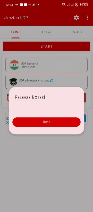 Jimztah UDP Screenshot 1