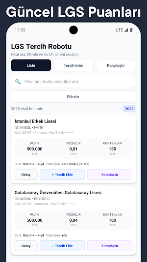YKS LGS Tercih Robotu 2026 Screenshot 1