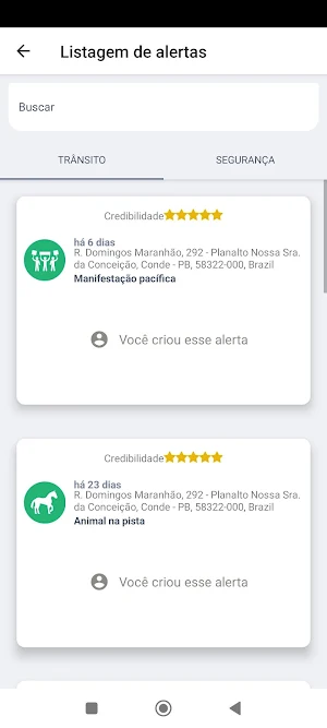 Alerta de Risco Screenshot 2