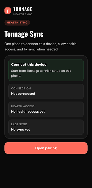 Tonnage Health Sync Screenshot 0