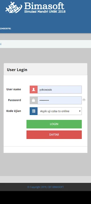 cbt SMK Budi Karya Screenshot 0