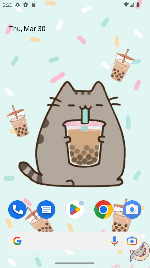 Cute Boba Cats Wallpaper Screenshot 1