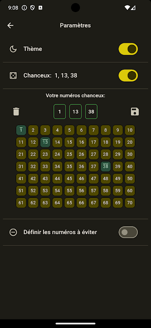 Numéros de loterie Screenshot 1
