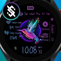 BFF29-Neon Art Bird Multicolor