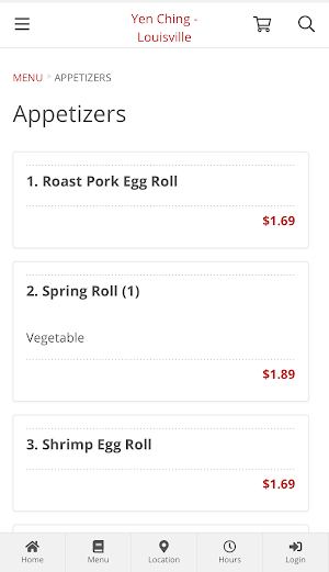 Yen Ching - Louisville Order Screenshot 1