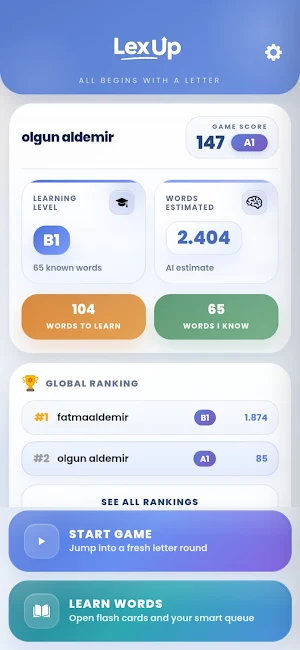 LexUp – Learn English Words Screenshot 1