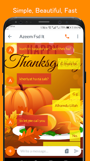 Thanksgiving SMS Dual Theme Screenshot 1
