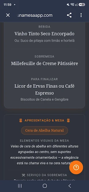 Menu na Mesa app Screenshot 1