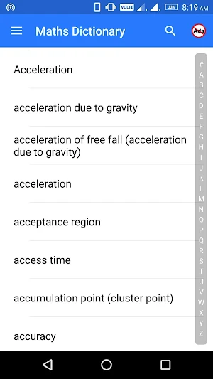 Maths Dictionary Screenshot 1
