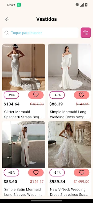 Wedding dress shopping app Screenshot 2
